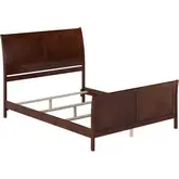 Portland Queen Foundation Bed with Footboard in Walnut Wood