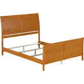 Portland Queen Foundation Bed with Footboard in Toffee Wood