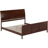 Portland King Low Profile Platform Bed with Footboard in Walnut Wood