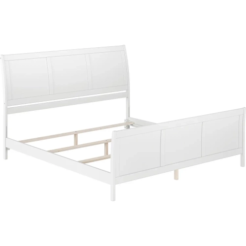 Portland King Foundation Bed with Footboard in White Wood