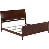 Portland King Foundation Bed with Footboard in Walnut Wood