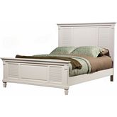 Winchester Queen Shutter Panel Bed in White Finish Pine