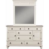 Winchester 2 Cabinet & 6 Drawer Dresser in White Finish Pine