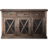 Newberry Buffet in Salvaged Grey w/ 3 Drawers & Doors