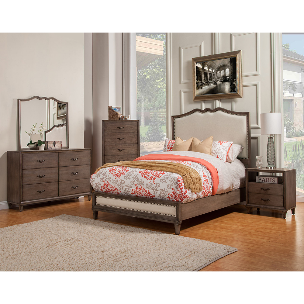 Alpine 1500 07ek Charleston Standard King Panel Bed W Upholstered