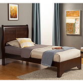 West Haven Twin Low Footboard Sleigh Bed in Cappuccino Finish