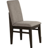 Olejo Dining Chair in Chocolate Wood & Grey Fabric (Set of 2)
