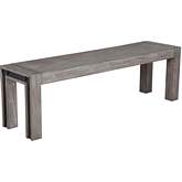 Fallon Dining Bench in Gray Pine & Black Faux Metal