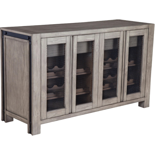 Fallon Sideboard in Gray Pine & Black Faux Metal