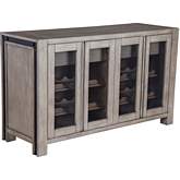 Fallon Sideboard in Gray Pine & Black Faux Metal