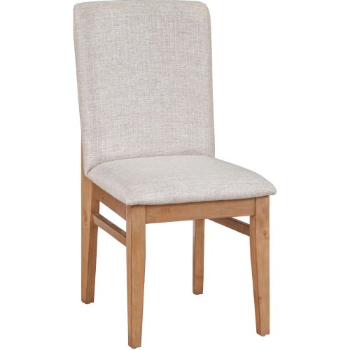 Olejo Dining Chair in Natural Finish Pine & Oatmeal Fabric (Set of 2)