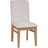 Olejo Dining Chair in Natural Finish Pine & Oatmeal Fabric (Set of 2)