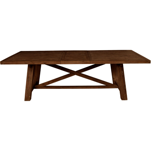 Newberry 88" Extension Dining Table in Distressed Brown Finish Wood