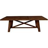 Newberry 88" Extension Dining Table in Distressed Brown Finish Wood