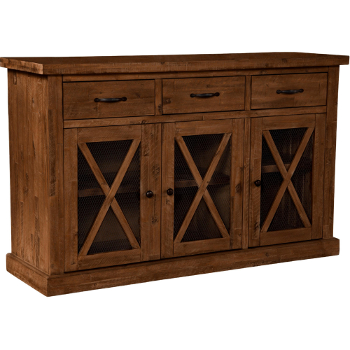 Newberry Sideboard in Distressed Brown Finish Wood