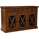 Newberry Sideboard in Distressed Brown Finish Wood
