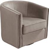 Maison Swivel Chair in Light Grey Velour