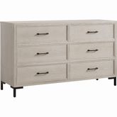 Bradley 6 Drawer Dresser in Antique White Finish