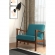 Zephyr Lounge Chair in Turquoise Blue Fabric & Wood Frame