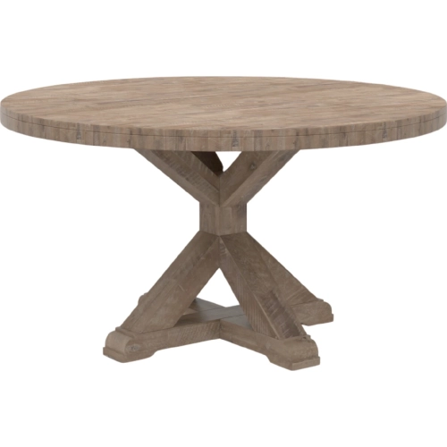 Newberry 54" Round Dining Table in Weathered Natural Wood