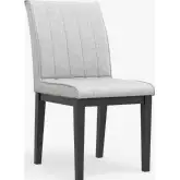 Cove Dining Chair in Gray Fabric & Vintage Black Wood (Set of 2)
