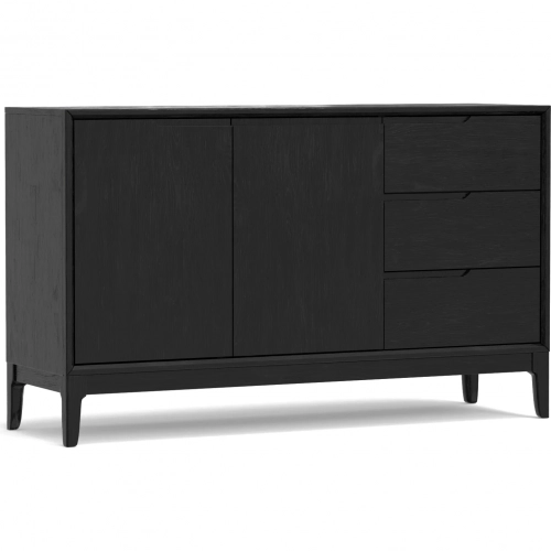 Cove Server in Vintage Black Finish Wood