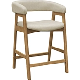 Cove Counter Height Chairs in Natural Wood & Neutral Fabric (Set of 2)