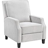 Inez Push Back Recliner in Light Grey Fabric & Dark Wood