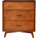 Flynn Mid Century Modern 3 Drawer Small Chest in Acorn Finish