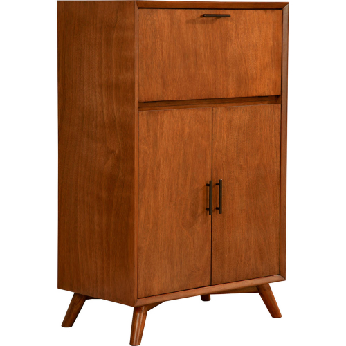 Flynn 51" Bar Cabinet with Drop Down Tray in Acorn Finish Wood