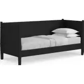 Flynn Mid Century Modern Twin Daybed in Black Finish Wood