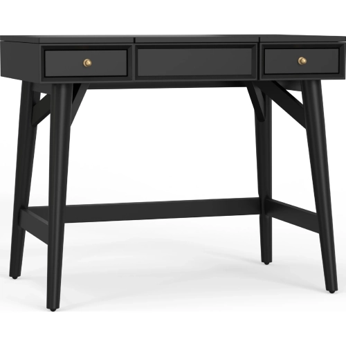 Flynn Bedroom Vanity in Black Finish Wood