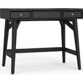 Flynn Mid Century Modern Bedroom Vanity in Black Finish Wood