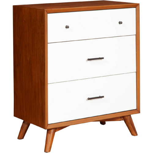 Flynn 3 Drawer Chest in Acorn & White Finish