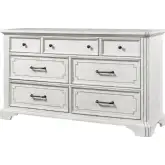 Clara Dresser & Mirror in White Mist Finish Wood