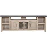 Camden 92.75" TV Stand Console in Driftwood Finish with Slate Top