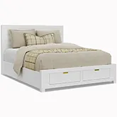 Carmel King Storage Bed in White Finish Wood