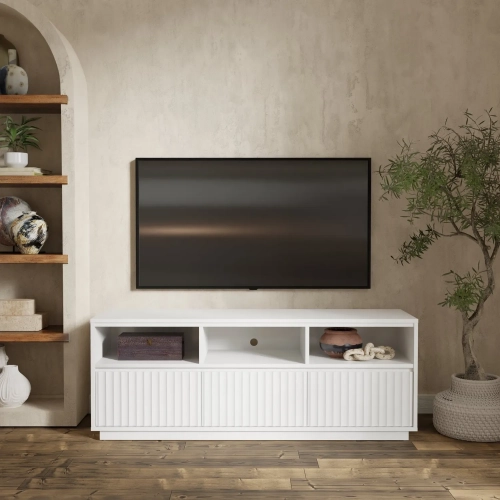 Blanca TV Console in White Finish Wood