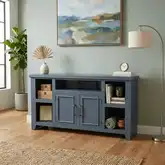 Bowen 60" TV Stand Console in Distressed Slate Blue