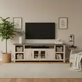 Camden 92.75" TV Stand Console in Driftwood Finish with Slate Top