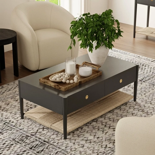 Cleo Coffee Table in Charcoal Gray Finish