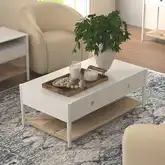 Cleo Coffee Table in Coconut Milk White Finish