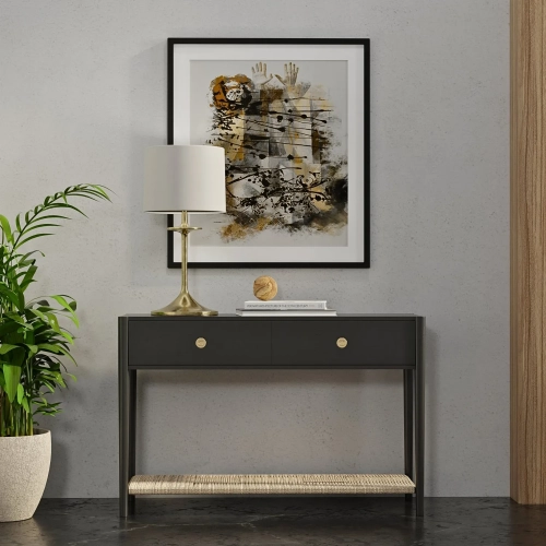 Cleo Console Table in Charcoal Gray Finish