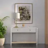 Cleo Console Table in Coconut Milk White Finish