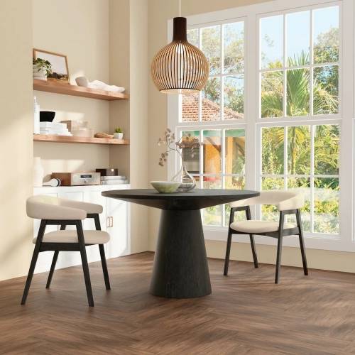 Cove 47" Round Dining Table in Vintage Black