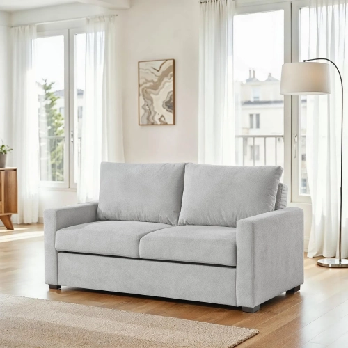 Dena Sleeper Sofa in Light Grey Fabric