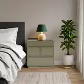 Luca Nightstand in Olive Green Finish Wood