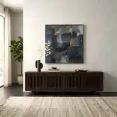 Nara 80" TV Stand Console in Dark Walnut Brown Wood
