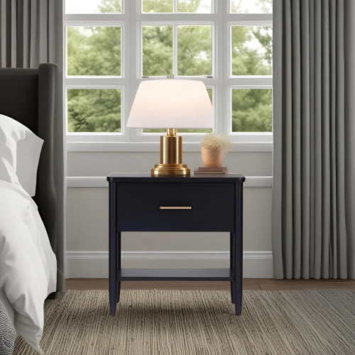 Paola Nightstand in Black Finish Wood