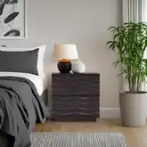 Ruby Nightstand in Antique Brown Finish Wood